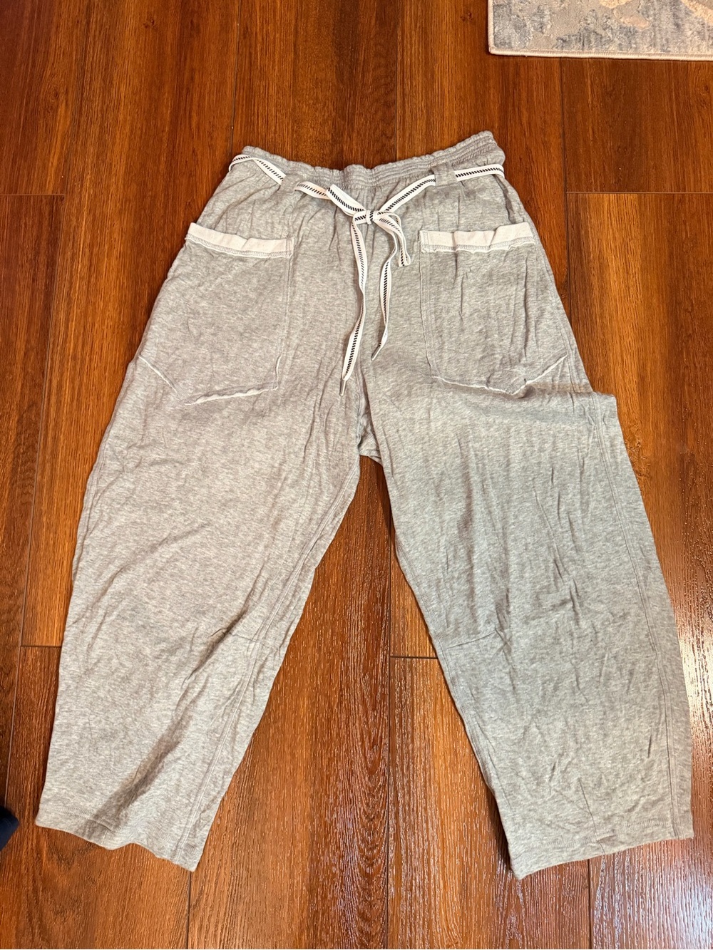 Free People Wide Leg Lounge Pants in Heather Gray